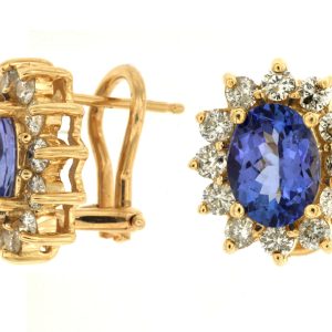 TANZANITE & DIAMOND EARRING