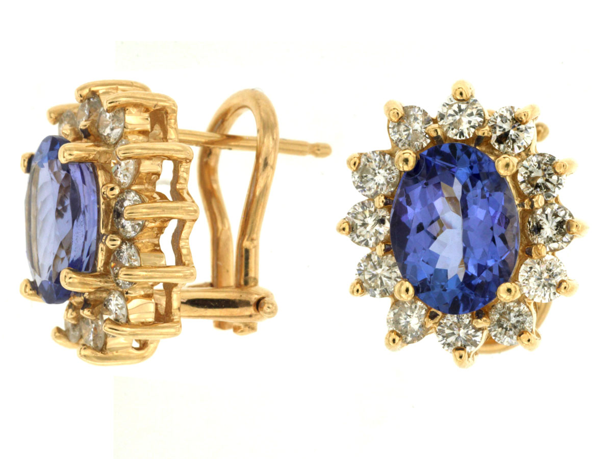 TANZANITE & DIAMOND EARRING