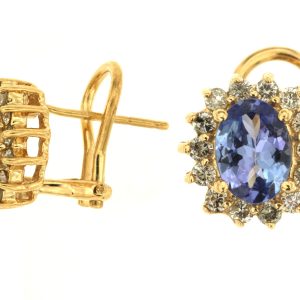 TANZANITE & DIAMOND EARRING