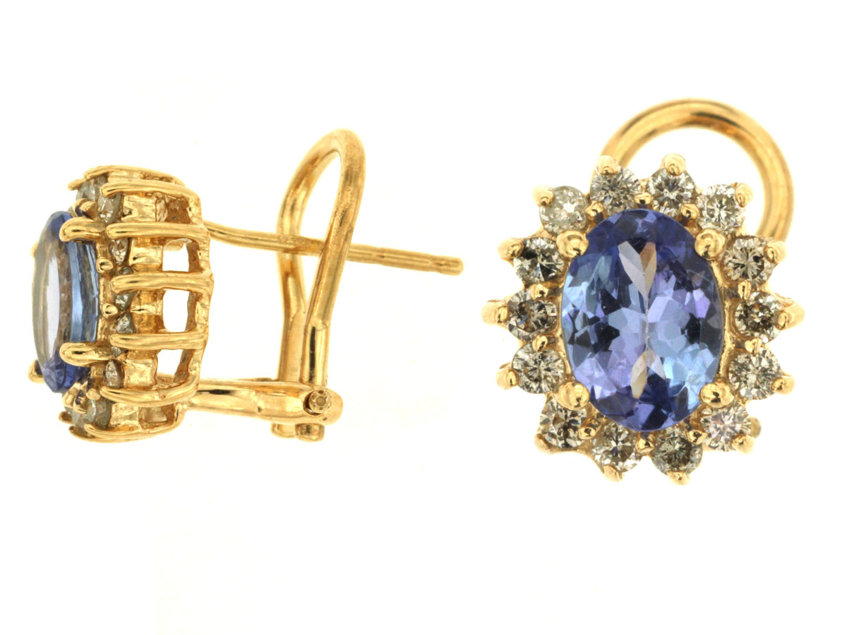 TANZANITE & DIAMOND EARRING