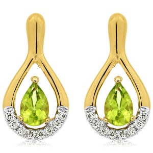 PERIDOT & DIAMOND EARRING