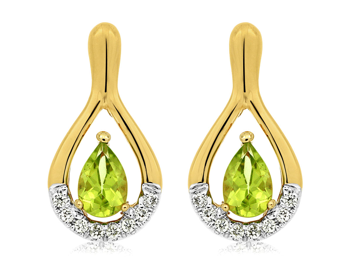 PERIDOT & DIAMOND EARRING