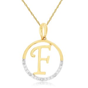 INTIAL DIAMOND PENDANT F
