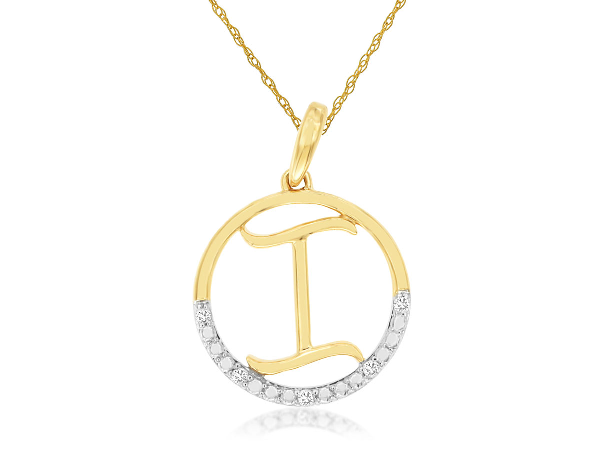 INTIAL DIAMOND PENDANT I