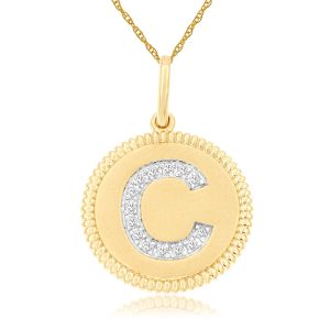 INTIAL DIAMOND PENDANT C