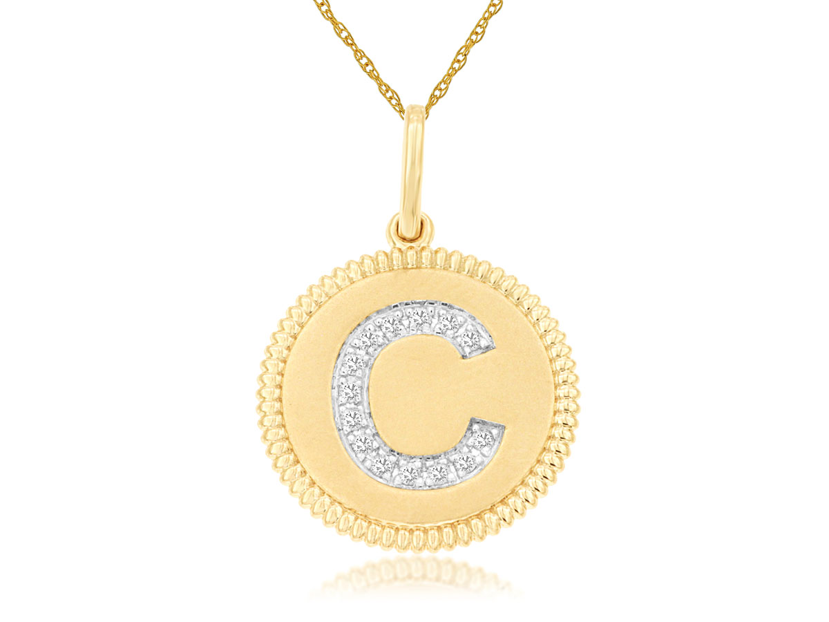 INTIAL DIAMOND PENDANT C
