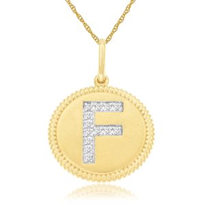 INTIAL DIAMOND PENDANT F