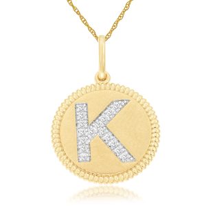 INTIAL DIAMOND PENDANT K