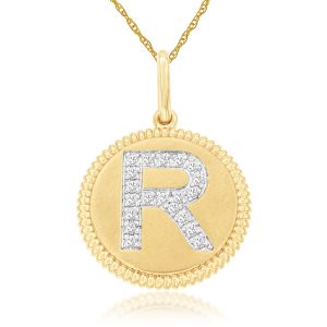 INTIAL DIAMOND PENDANT R