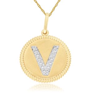 INTIAL DIAMOND PENDANT V