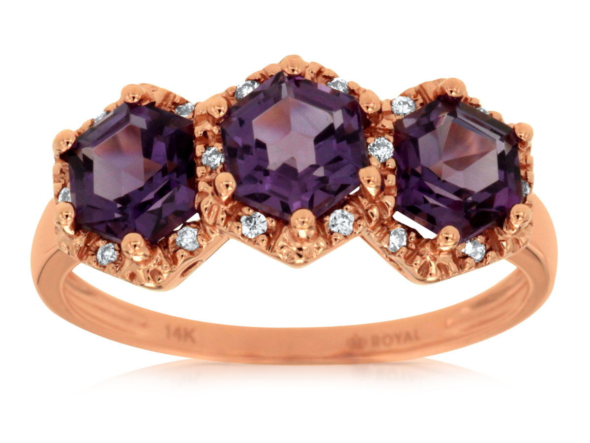 AMETHYST & DIAMOND RING