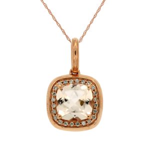 MORGANITE & DIAMOND PENDANT