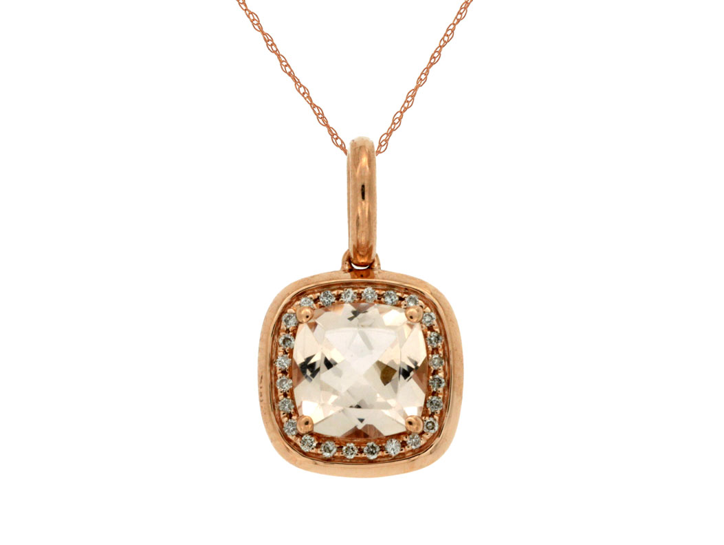 MORGANITE & DIAMOND PENDANT