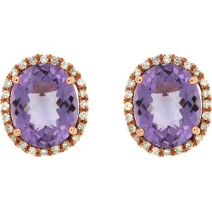 AMETHYST & DIAMOND EARRING
