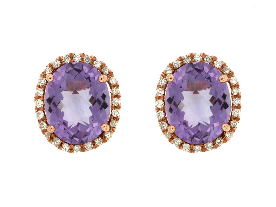 AMETHYST & DIAMOND EARRING