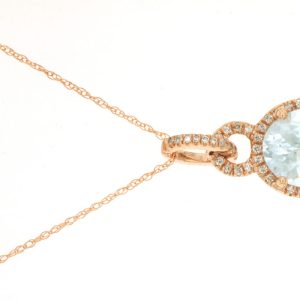 AQUAMARINE & DIAMOND PENDANT
