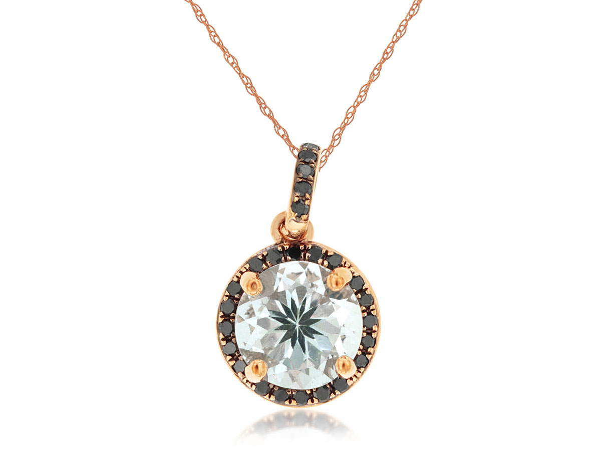 BLK DIM & AQUAMARINE PENDANT