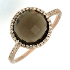 SMOKY QUARTZ & DIAMOND RING