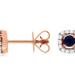 SAPPHIRE & DIAMOND HALO STUDS