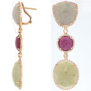 DIA & FANCY SAPPHIRE EARRING