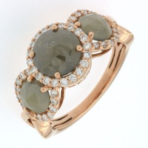 18K GREEN & WHITE DIAMOND RING