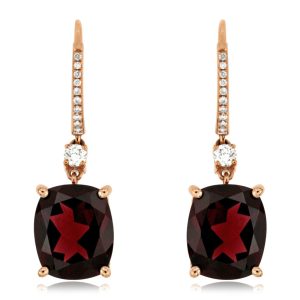 RHODOLITE & DIAMOND EARRING
