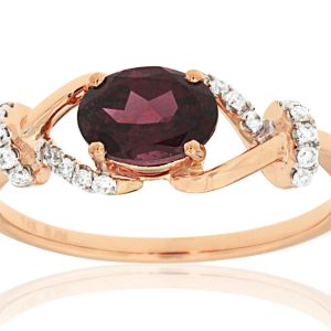 RHODOLITE & DIAMOND RING