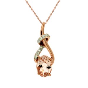 MORGANITE & DIAMOND PENDANT