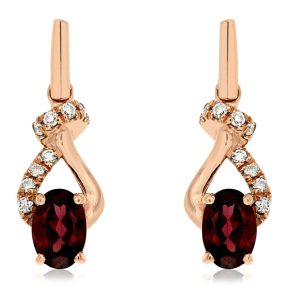 RHODOLITE & DIAMOND EARRING