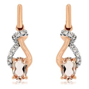 MORGANITE & DIAMOND EARRING