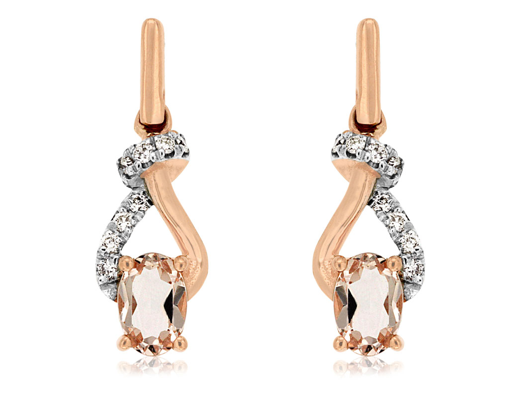 MORGANITE & DIAMOND EARRING