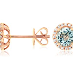 AQUAMARINE & DIAMOND EARRING
