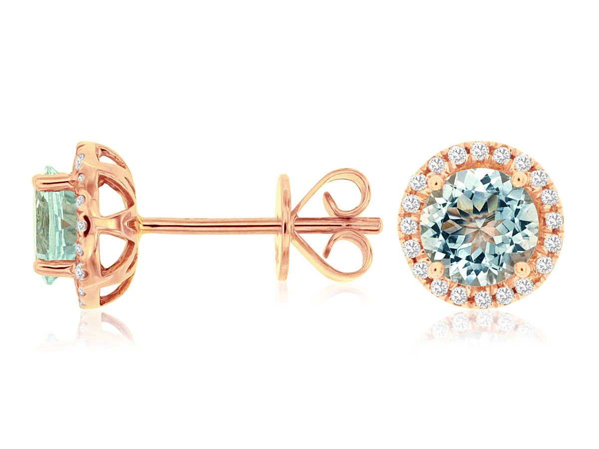 AQUAMARINE & DIAMOND EARRING