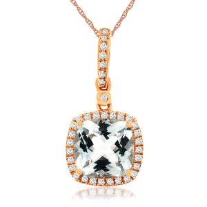 AQUAMARINE & DIAMOND PENDANT