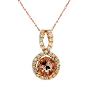 MORGANITE & DIAMOND PENDANT