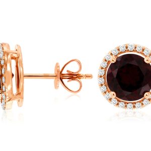 GARNET & DIAMOND EARRING