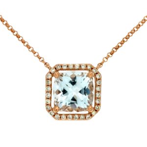 AQUAMARINE & DIAMOND NECKLACE