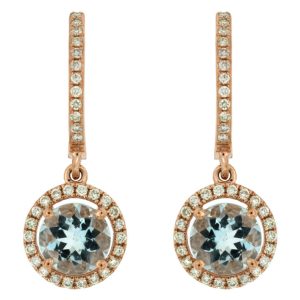AQUAMARINE & DIAMOND EARRING