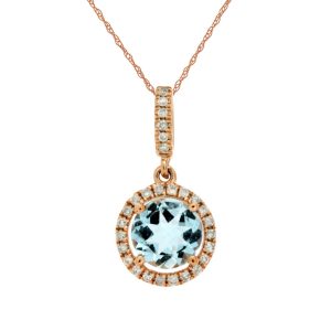AQUAMARINE & DIAMOND PENDANT