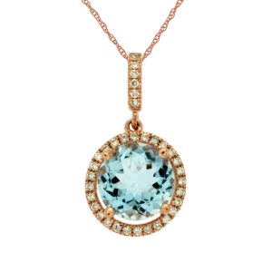 AQUAMARINE & DIAMOND PENDANT
