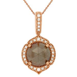 18K GREEN & WHITE DIAMOND PNDT
