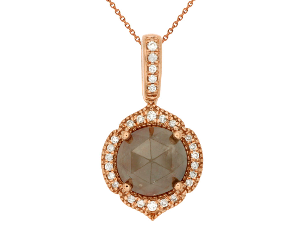 18K GREEN & WHITE DIAMOND PNDT