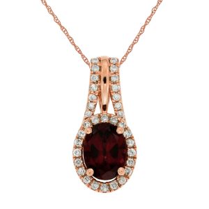 RHODOLITE & DIAMOND PENDANT