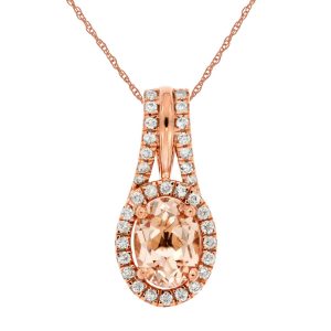 MORGANITE & DIAMOND PENDANT