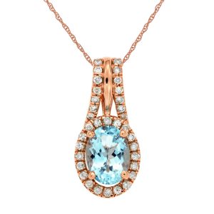 AQUAMARINE & DIAMOND PENDANT