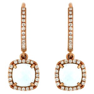 AQUAMARINE & DIAMOND EARRING