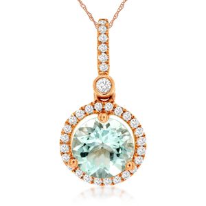 AQUAMARINE & DIAMOND PENDANT