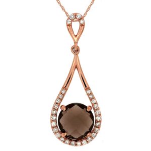 SMOKY QUARTZ & DIAMOND PENDANT
