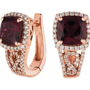 RHODOLITE & DIAMOND EARRING