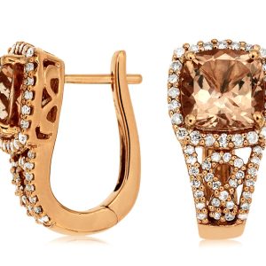 MORGANITE & DIAMOND EARRING